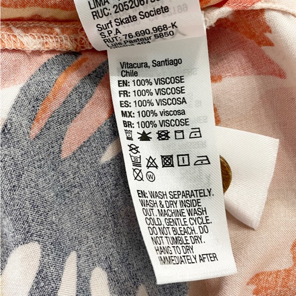 Roxy Women’s Hawaiian Shirt XL Tropical Floral Button Front Short Sleeve - Picture 11 of 11